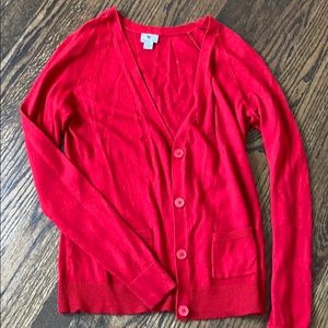 Red cardigan sweater size small